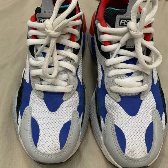 Puma Shoes Puma Rsx Puzzle White Blue Red Gs Poshmark